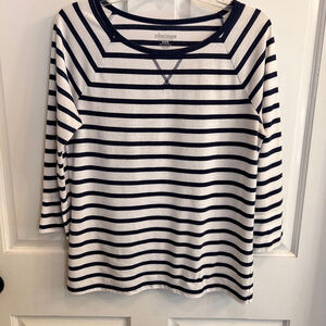 Women's Old Navy Striped Tee Shirt M White and Navy